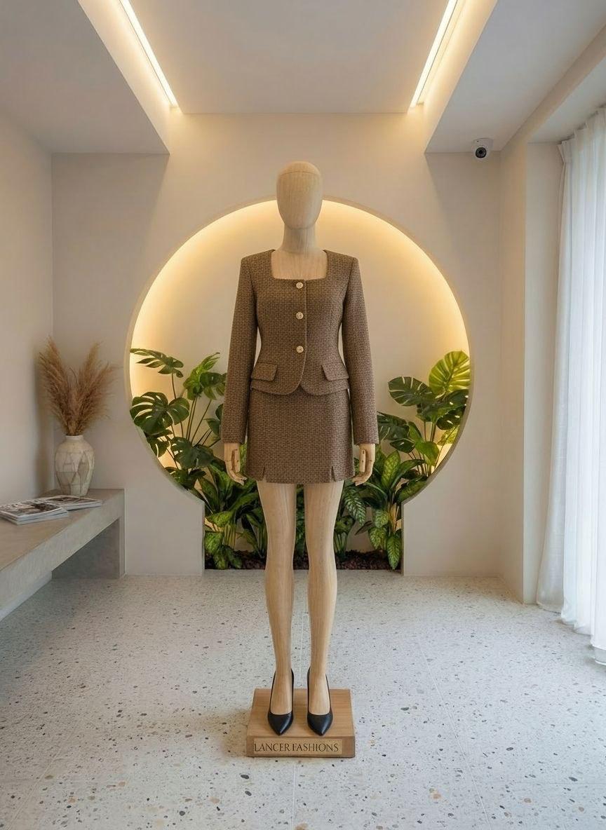 Brown women skirt suit