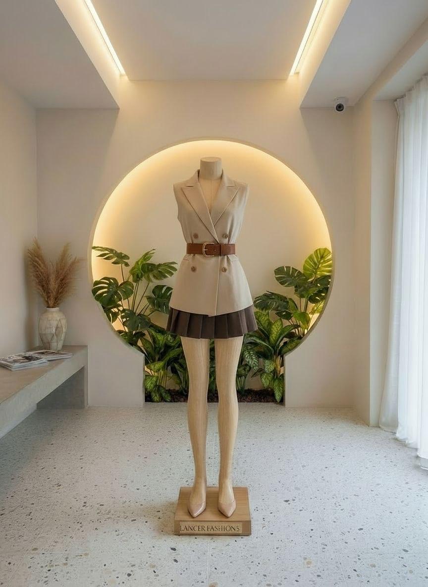 Sleeveless vest and skirt dress
